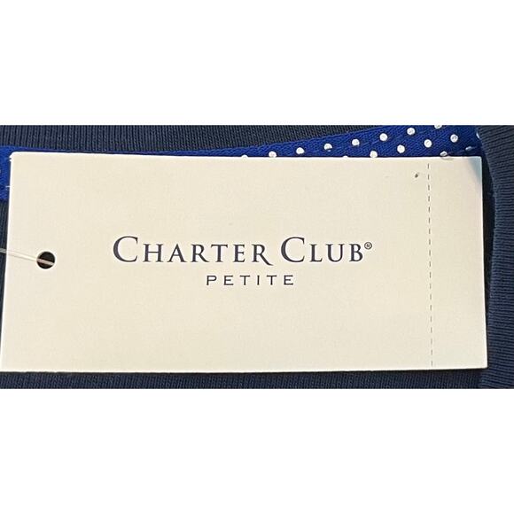 CHARTER CLUB LONG SLEEVE V-NECK TOP, INTREPID (NAVY) BLUE, PET/XXL, CASUAL, NWT - Picture 11 of 11